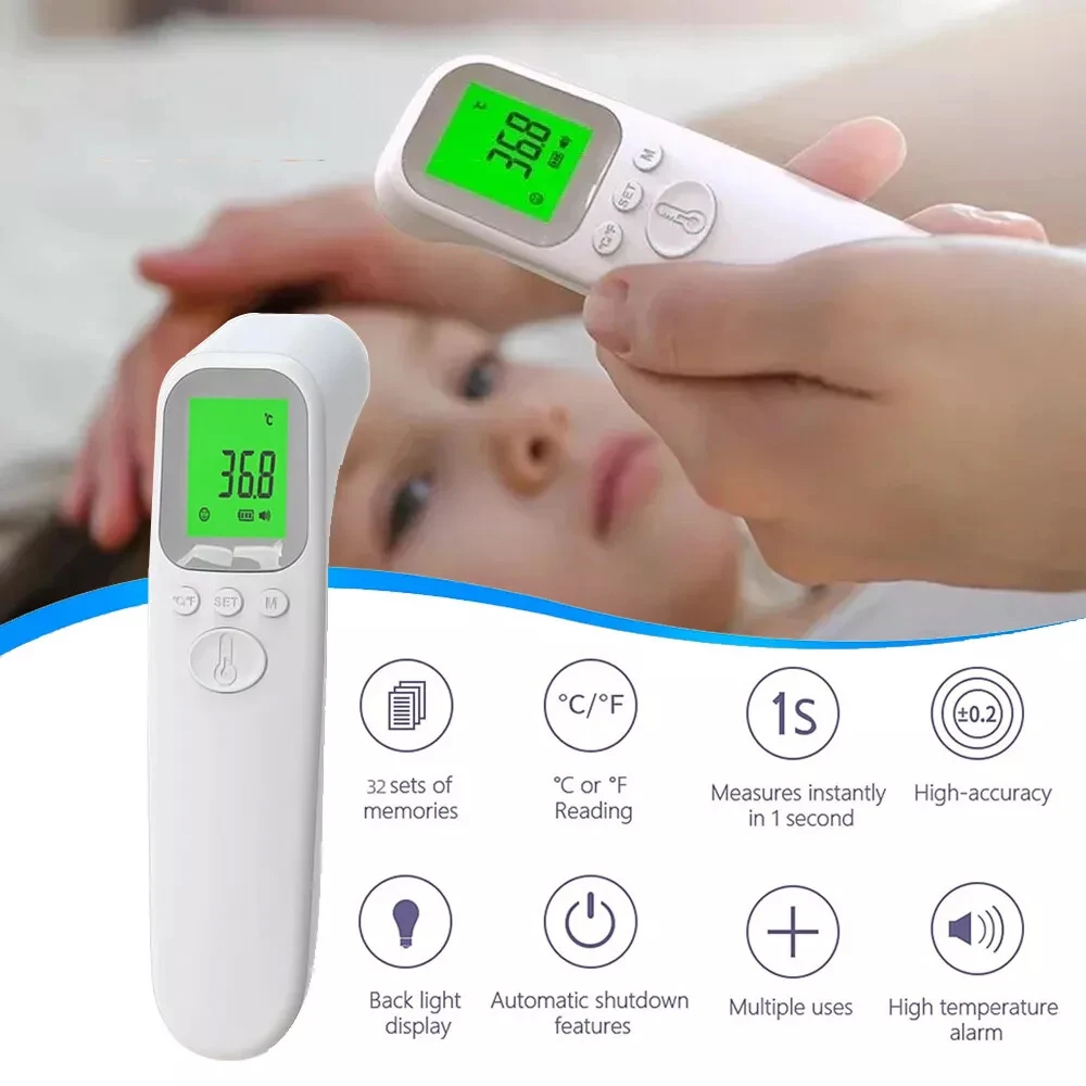 

Digital Forehead Thermometer Electronic Contactless Clinical Accuracy Non-contact Body Temperature Meter Fever For Adult Child