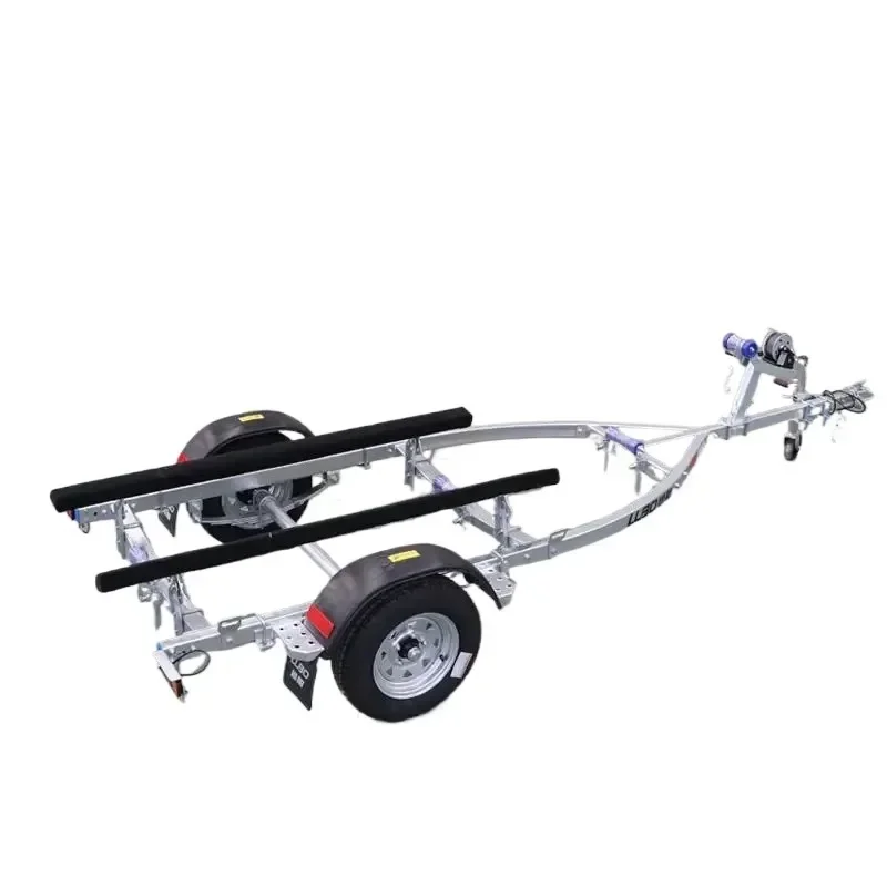 

Motorboat 4M Galvanized Trailer Foldable Steel Material Use for Jet Ski Rubber Yacht Boat Trailer with 2 or 4 Wheels