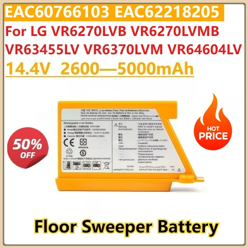 

New 2600—5000mAh Robot Vacuum Cleaner Battery for LG VR6270LVB VR6270LVMB VR63455LV VR6370LVM VR64604LV EAC60766103 EAC62218205