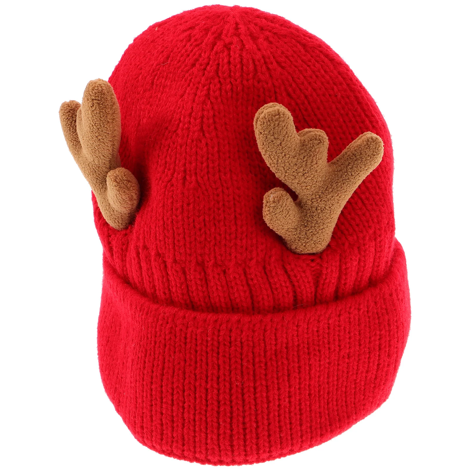 

1Pcs Christmas Antlers Knitted Winter Warm Hat Lightweight Portable Fashionable Ear Cover for Outdoor Cold Activities One Size
