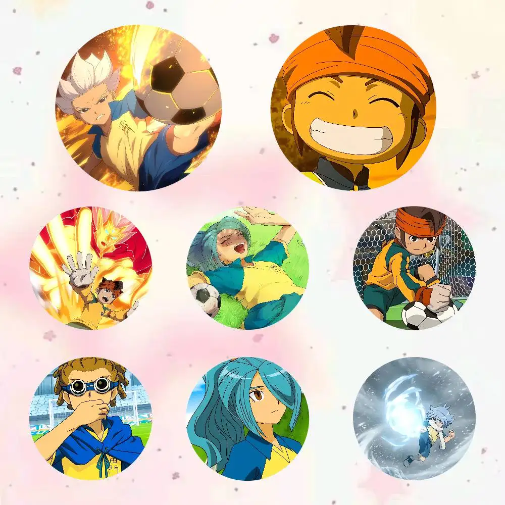 Anime Inazuma Eleven Anime Oft Button Pin Creativity Manga Round Badge Cartoon Brooches For Bag Jacket Collar Decor Jewelry Gift
