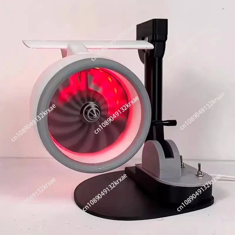 

USB Humidifier Fan with LED Lights, Airplane Engine Design, High-Power Desktop Cooler & Decorative Gadget