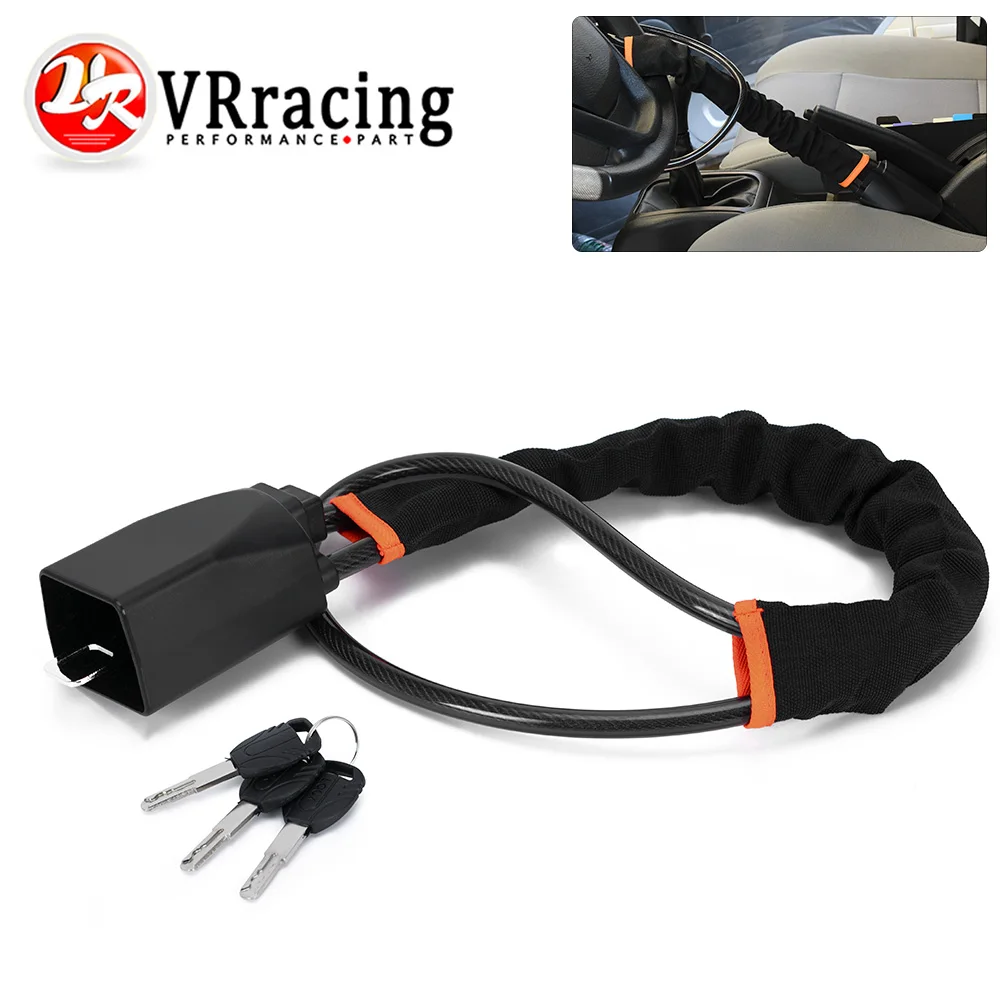 Car Auto Lock Top Mount Steering Wheel Lock Anti Theft Security Lock With Keys Anti-Theft Devices Wheel Lock Steel Strap