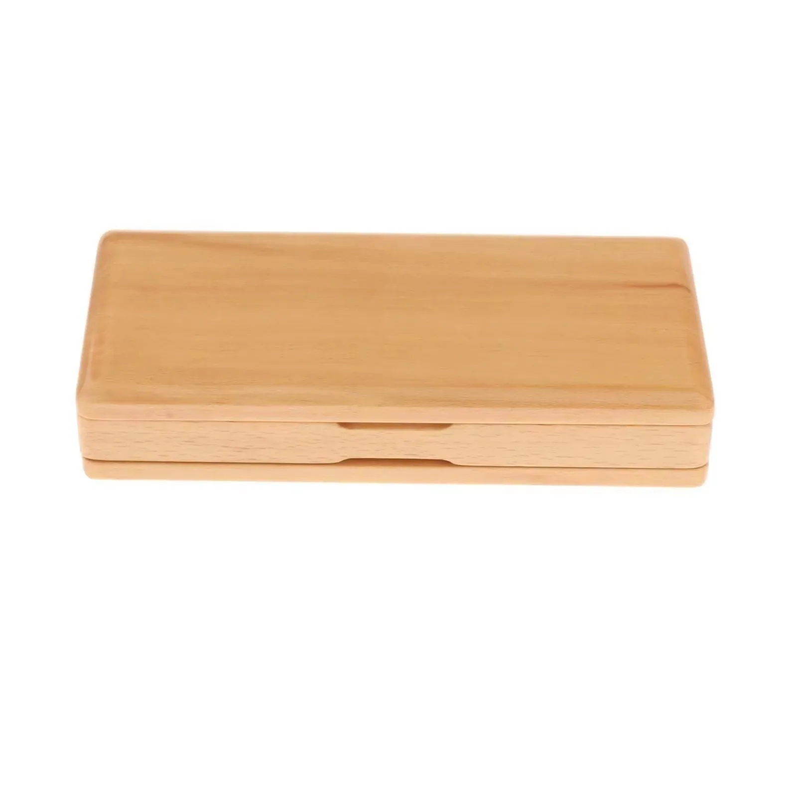 Beige Wooden Oboe Reed Storage Box Durable Protective Case Holds 40 Reeds Size 20x9.3x3.7cm Woodwind Instrument Accessories