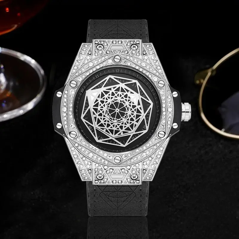 Full Diamond Men's Watch Waterproof European Style Luxury Pointerless Unisex Watch