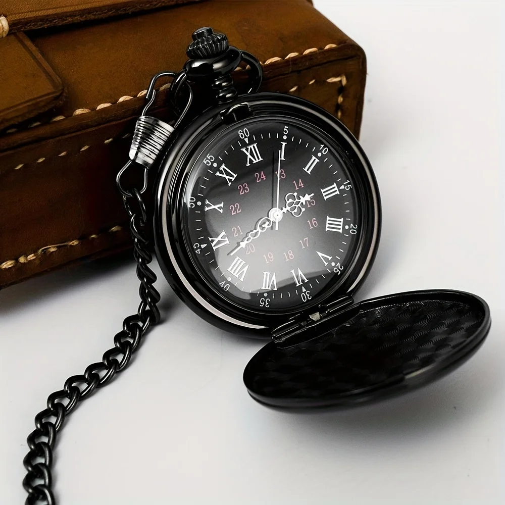 Elegant Retro Quartz Pocket Watch - Dual-Face, Precision Timekeeping, Casual Style, Ideal Gift