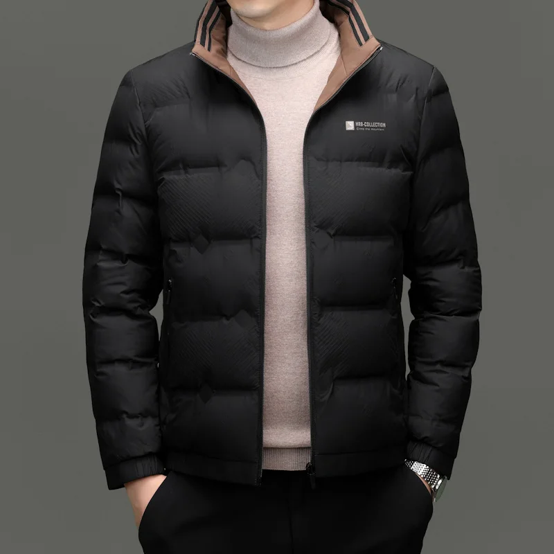 เสื้อแจ็คเก็ตพาร์ก้าผู้ชายแบรนด์ใหม่คุณภาพสูง แฟชั่นลำลอง มีฮู้ด ทรงครอป กันลม บุผ้าฝ้าย