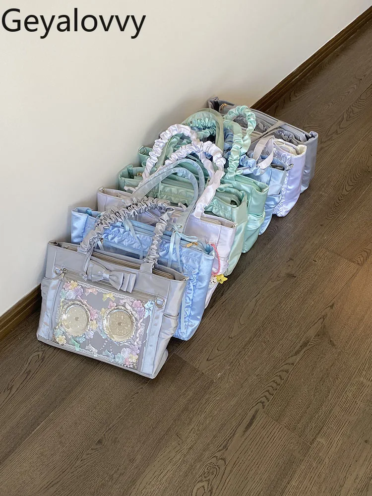 Japanese Original Design Lolita Women's Ribbon Large Capacity Shoulder Bag 2026 New Sweet Cute Versatile Makeup Bags Handbag