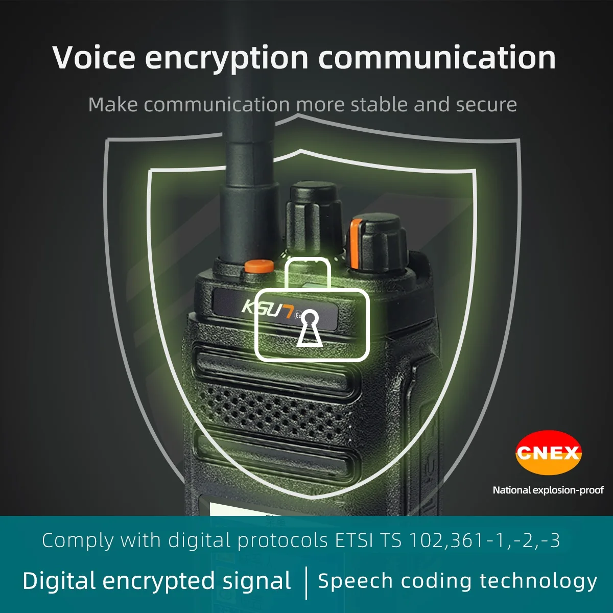 KSUN DM60(EX) راديو محمول رقمي ذو فتحتين Dmr مقاوم للانفجار جهاز اتصال لاسلكي لصناعة البترول والغاز الطبيعي