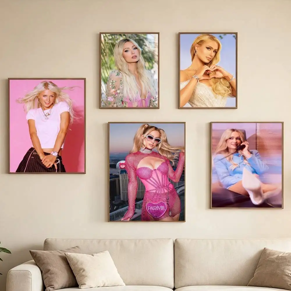 Paris Hilton Q-Queen Poster Waterproof Wall Art Sticker For Bar Living Room Vintage Decor High Quality Print Gift