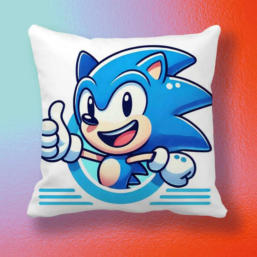 Cartoon Game S-SoNiC-C R-RuMbLe-E  Double-sided printed pillow cover Solid color minimalist pillowcase, fits all bedroom styles - view 4