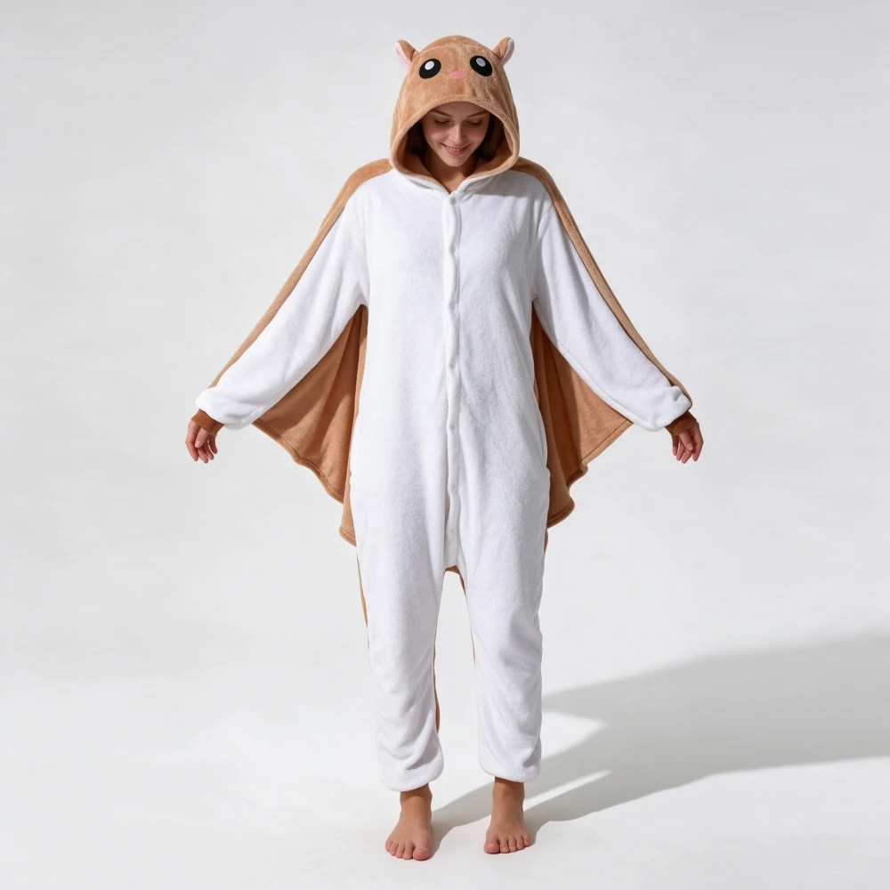 Onesie Flying Rat cartoon animal jumpsuit pajamas couple winter home Halloween Flying Rat