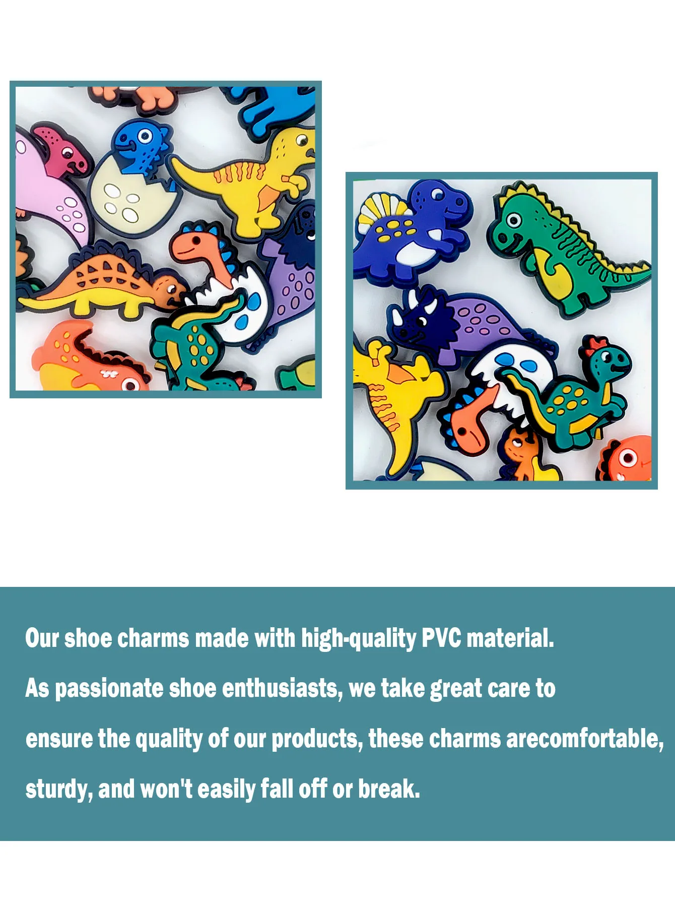 15Pcs Dinosaur Series Shoe Charms For Shoe Key Chain Sandals Beach Bags, PVC DIY Shoe Decorations Accessories Shoes Pin