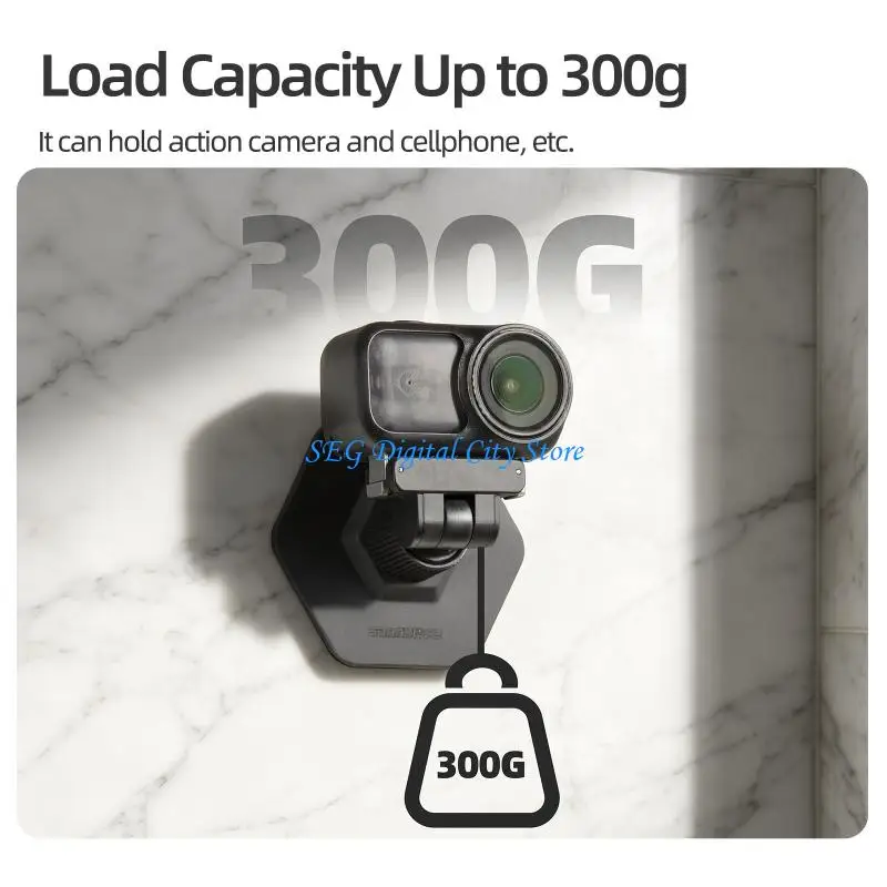 U75B Action Camera Mount Base for Action 6, Quick Release Adhesive Base for Helmet Riding Vehicle Glass Filming