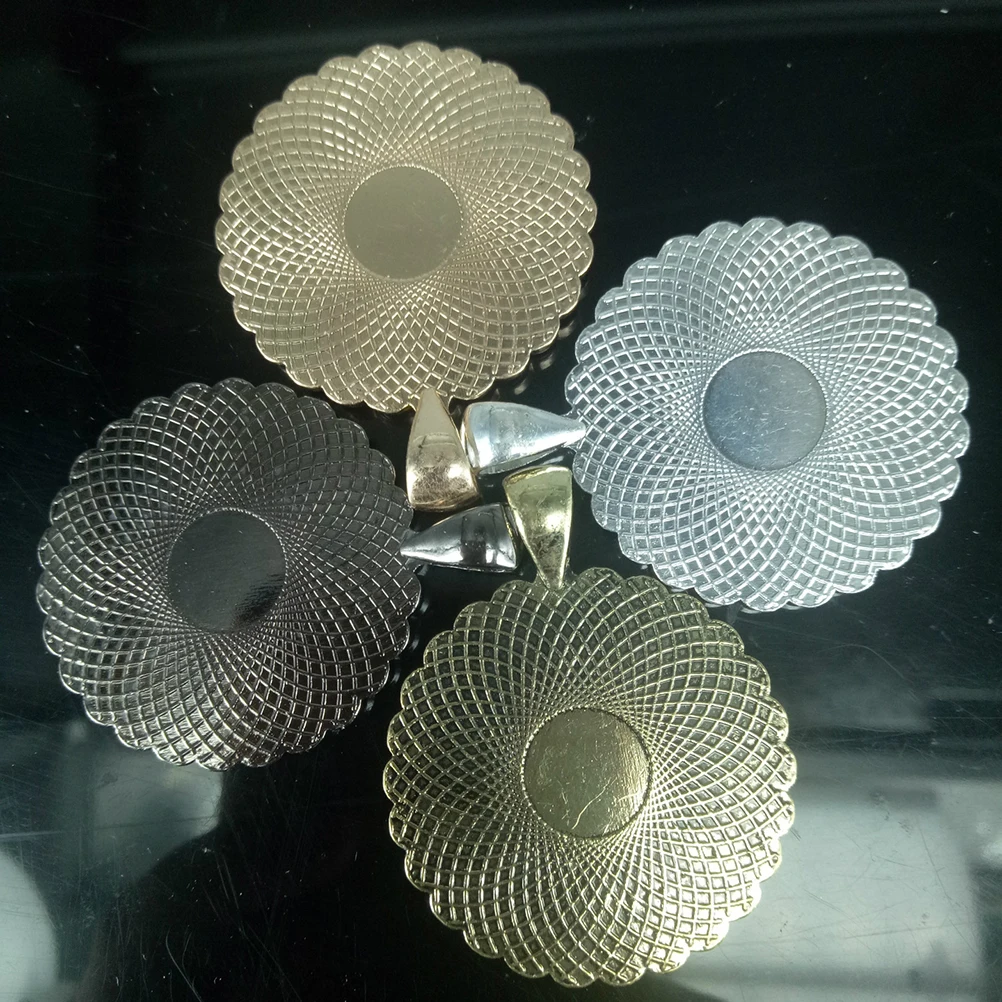 

10pcs Alloy Round Pendant Trays Charms Diy Jewelry Making Accessories For Necklace Bracelet Keychain Dangle Scrapbooking