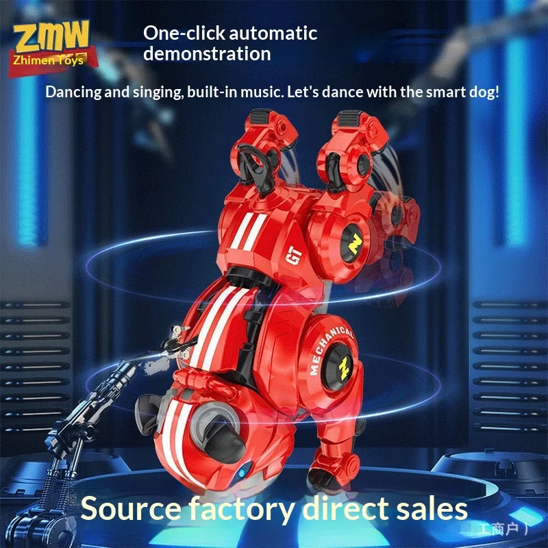 

ZMW Remote And Gesture Control Mechanical Bulldog Intelligent Interactive Stunt Robot Toy With Flexible Limbs For