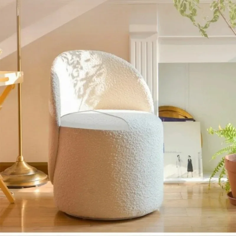 

360°Rotatable Shoe Changing Stool Makeup Stool Sponge Backrest Dressing Chair Comfortable Breathable Living Room Lazy Sofa Chair