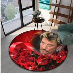 Alfombra de música impresa DIY para decoración del área del hogar, alfombrilla para dormitorio, cocina, baño, entusiastas de Johnny Hallyday