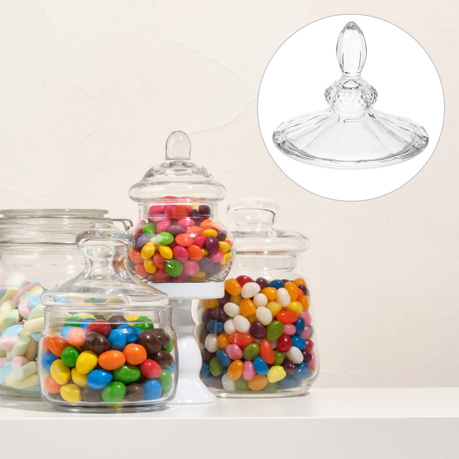 

Water Pitcher Lid Replacement Glass Material Simple Molding Good Decoration Glass Lid Household Pitcher Cover Water Pot Cover