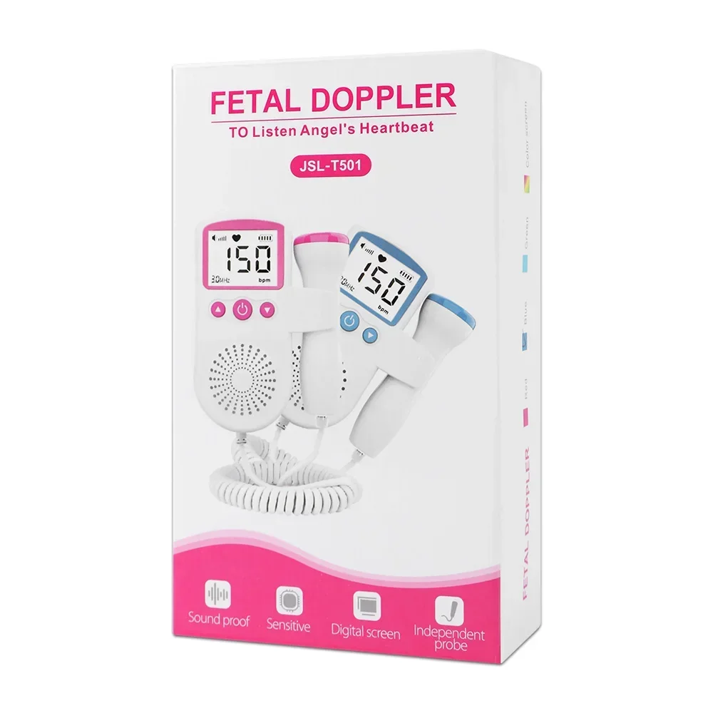 Fetal Doppler Heart Rate Monitor for Pregnancy Gift Babies Heartbeat Detector Pulse Meter No Radiation with Ultrasound Gel