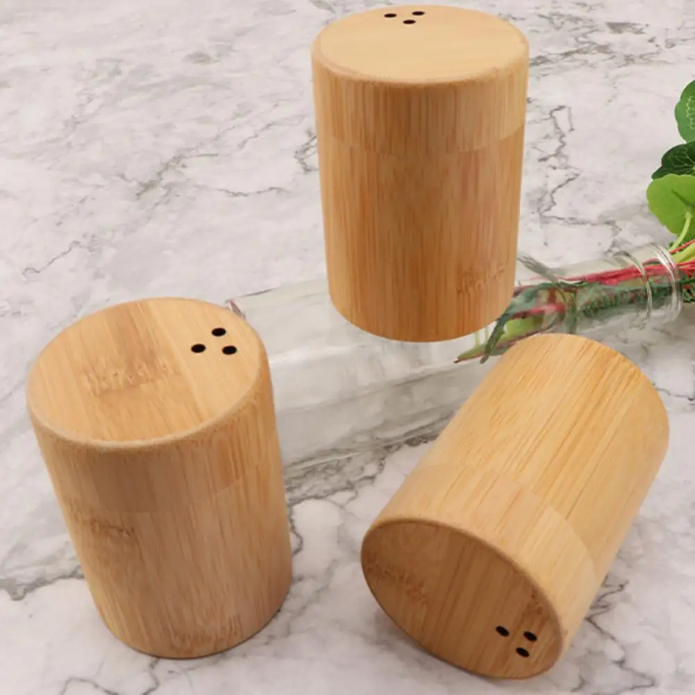 Toothpick Storage Box Portable Dustproof Bamboo Large Capacity Round Tooth Pick Holder Dispenser for Hotel Kitchen Accessories