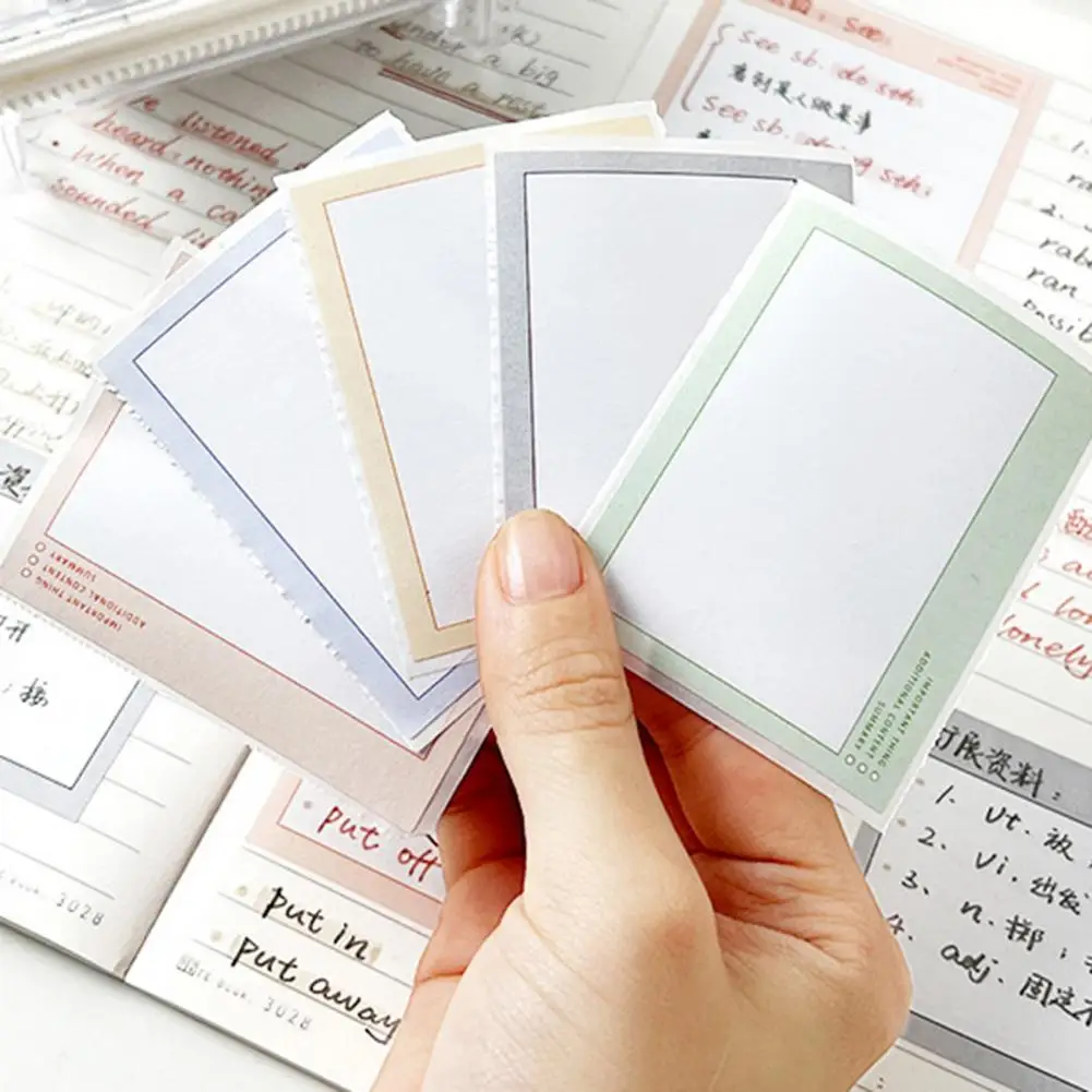 学生のための粘着性のメモ帳、インクプルーフ紙、のぞき見可能な引張タイプ、ミニメモ帳、理想的な文房具用品