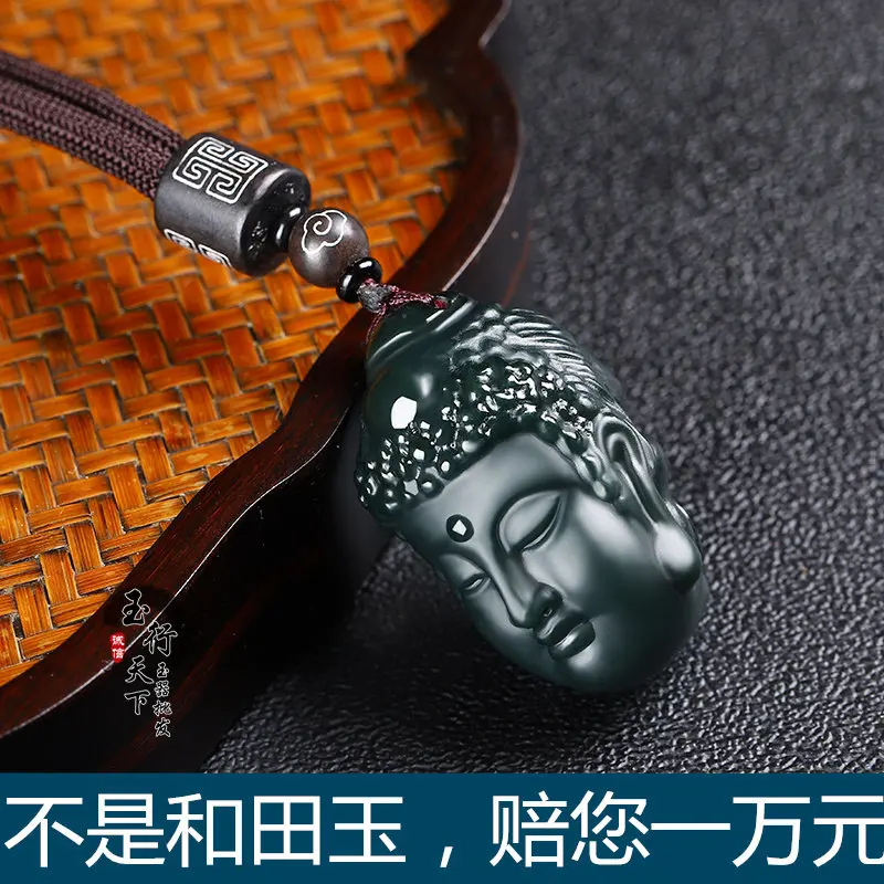 Genuine Hetian jade, hand-held piece, Xinjiang sapphire for men and women, small play piece, Buddha magic jade pendant.