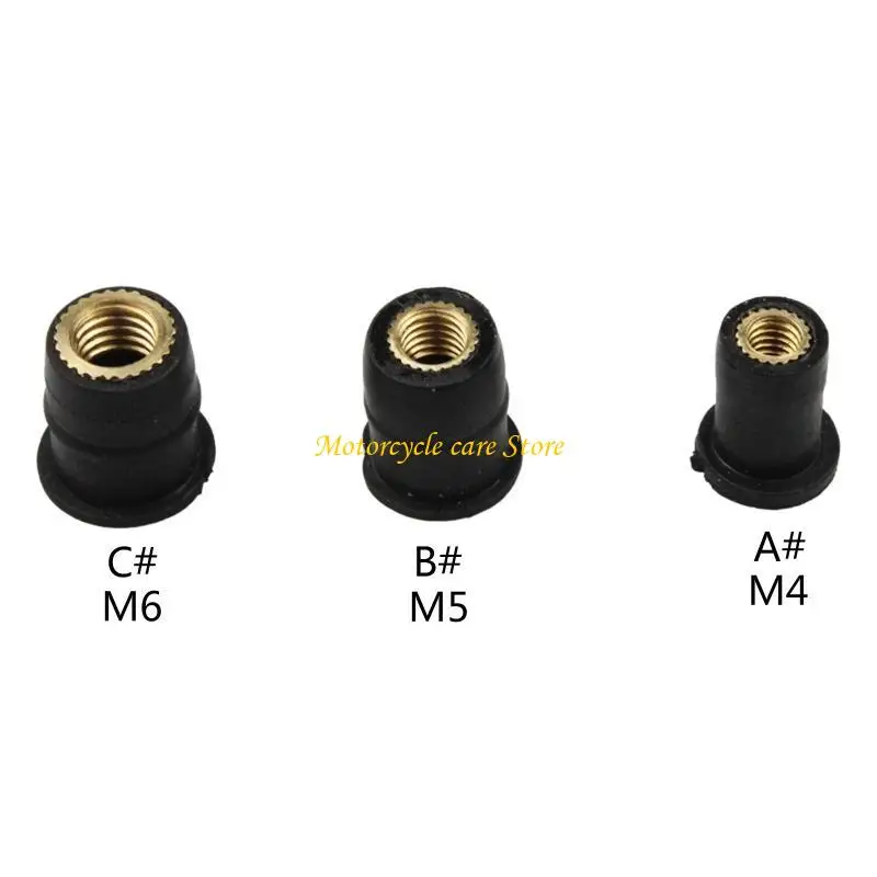 u75f 10pcs الزجاج الأمامي للدراجات النارية الأسرع طقم أسرع المطاط بئر
