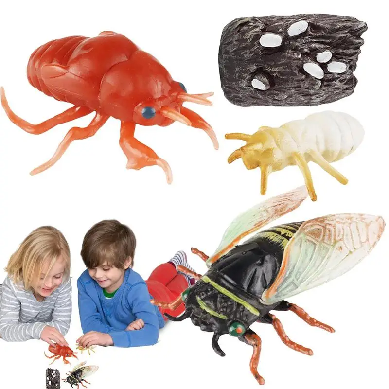 Cicada Figure Cicada Simulated Insect Figures Mini Mantis Cicada Ants Wasp Beetles Plastics Model Action Figure Children Educat