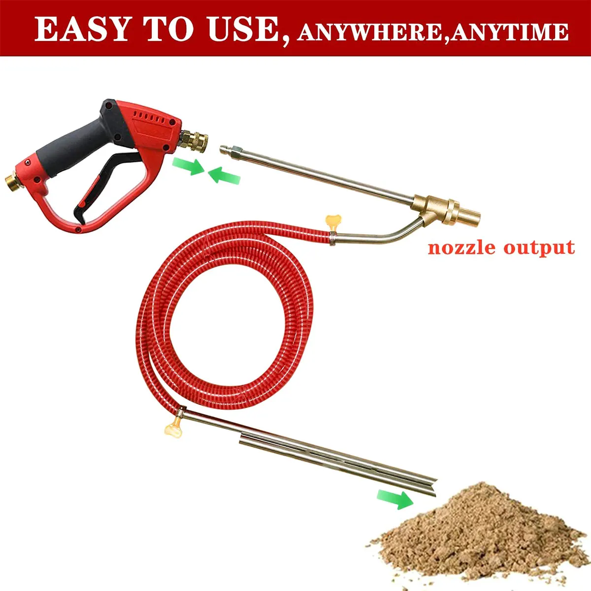 High Pressure Washer Sandblasting Kit Sandblasting Gun 5000PSl 1/4 Inch Quick Release for Rust Removal Abrasive Cleaning