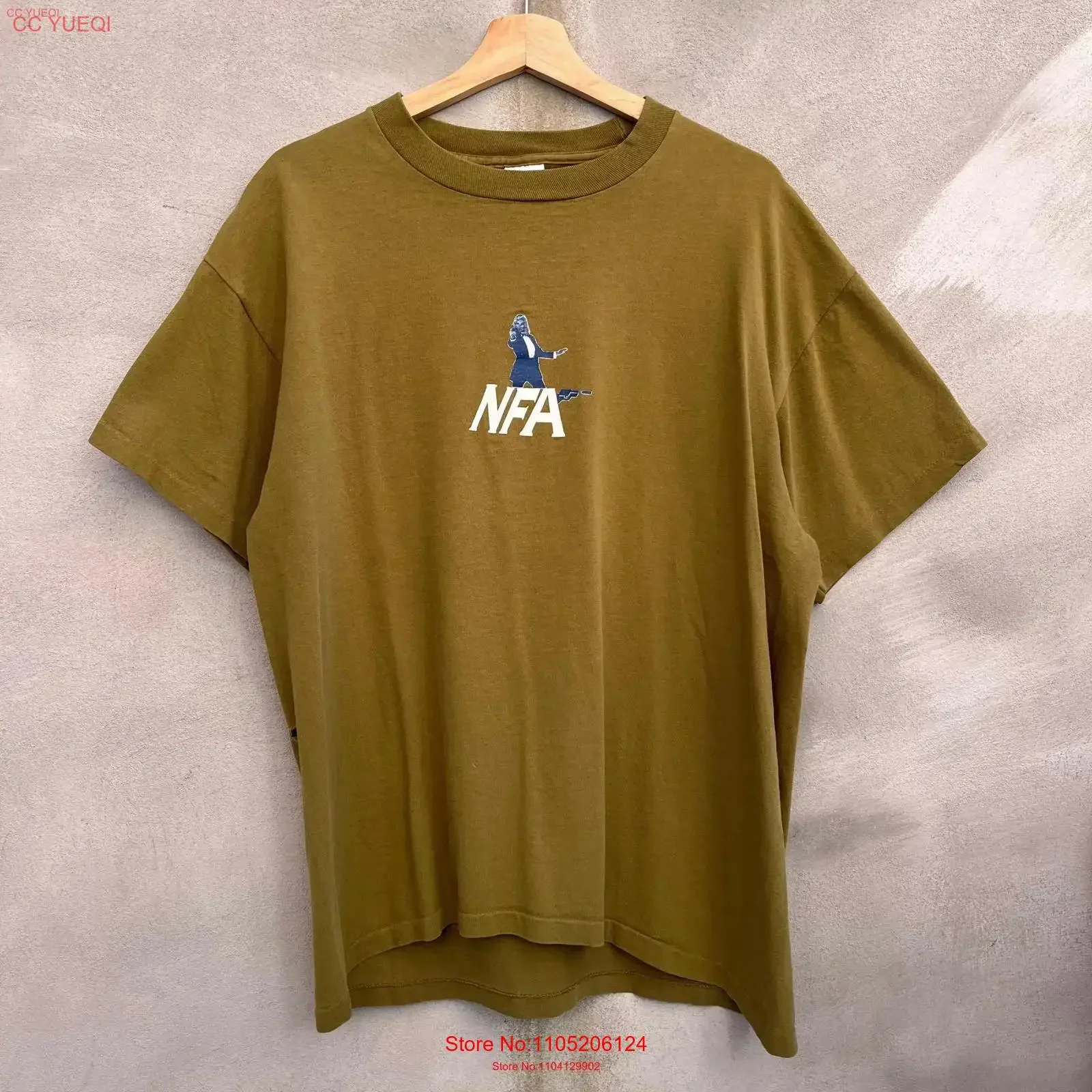 تي شيرت عتيق بنمط تزلج NFA من التسعينيات برسومات مغسولة عتيقة ملابس شارع ممتدة كاجوال قابلة للتنفس ملابس مصممة مريحة #1
