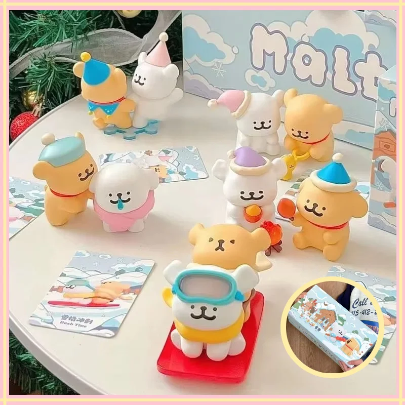 

Игрушечный мальтийский щенок Nuannuan Series Line Puppy, модная слепая коробка, фигурка куклы, периферийные настольные украшения, милые волосы