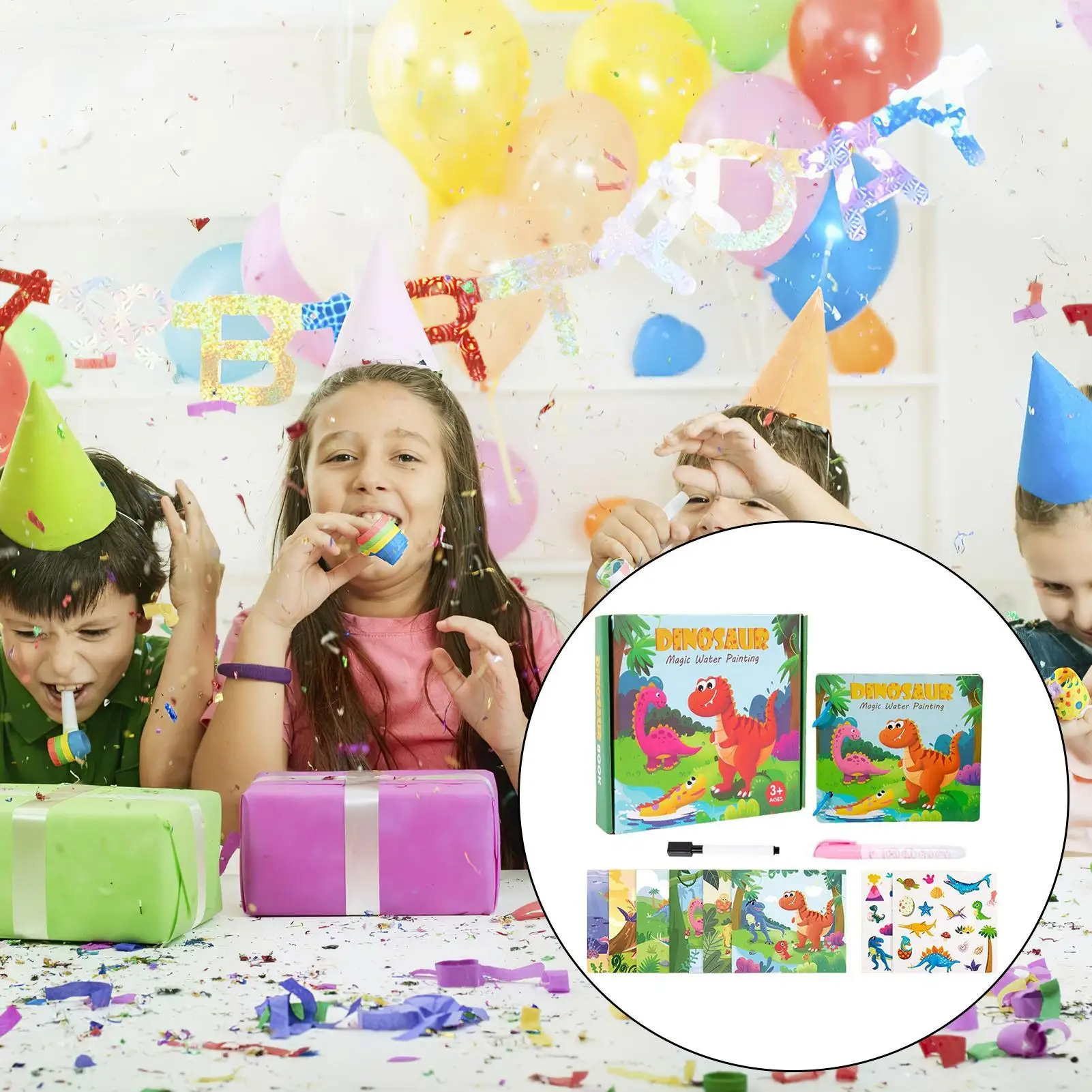 Water Color Book Dinosaur Paper Workbook Water Paint Book For Boy Girl Student Toddler Artist Beginner Youth School Home Travel