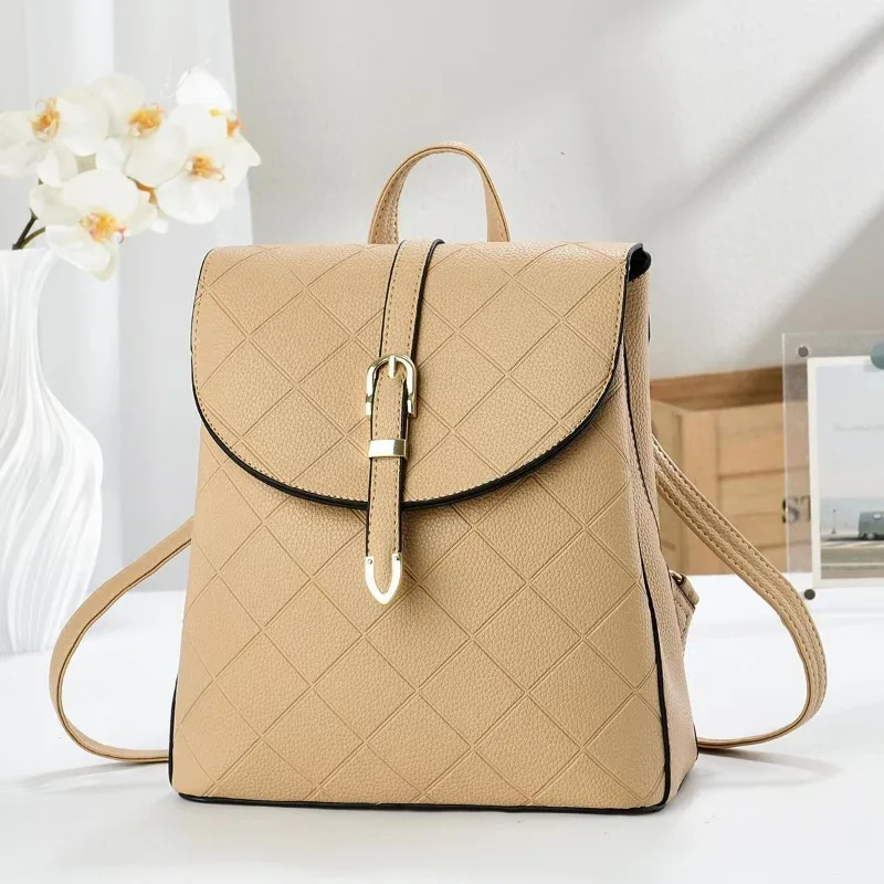 

Luxury Korean Fashion Soft Leather Backpacks Women's Designer Small Shoulder Bags Totes Diamond Lattice Womens Backpack