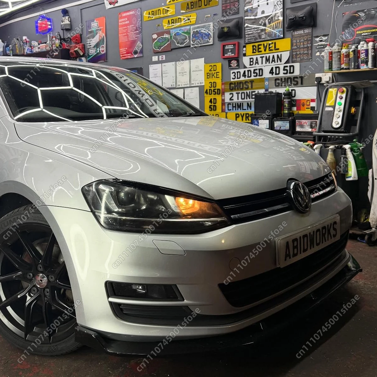 

For Golf MK7 MK7.5 Hatchback/Variant 2012-2019 Car Front Bumper Lip Under ABS Glossy Black Diffuser Body Kits Upgrade Tuning