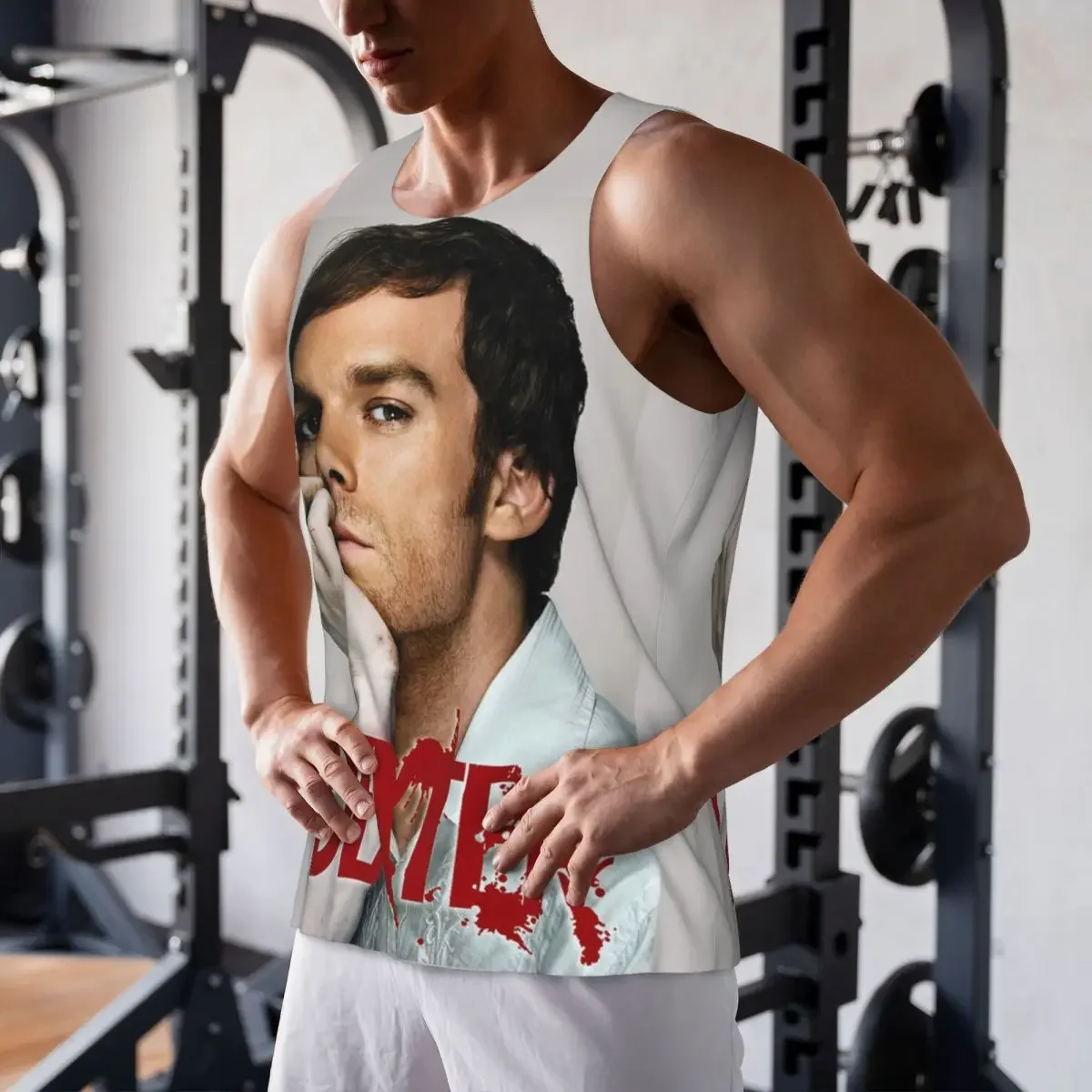 Quick Dry Dexter Morgan Movies Gym Tank Muscle Sleeveless Shirt Bodybuilding Breathable Vest