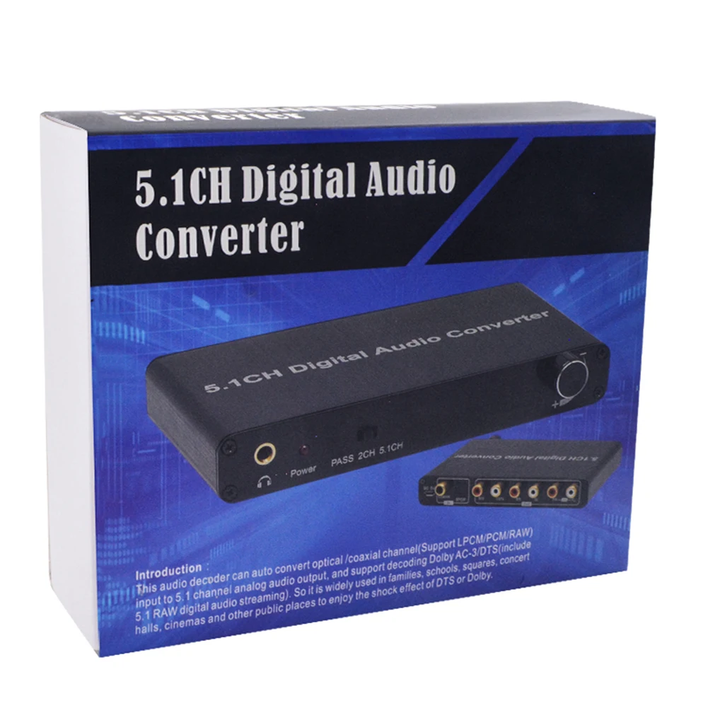 5.1CH Digital Audio Converter SPDIF Input To 5.1 Channel Audio Digital Sound Decoder Converter Compatible For DOLBY Decoding