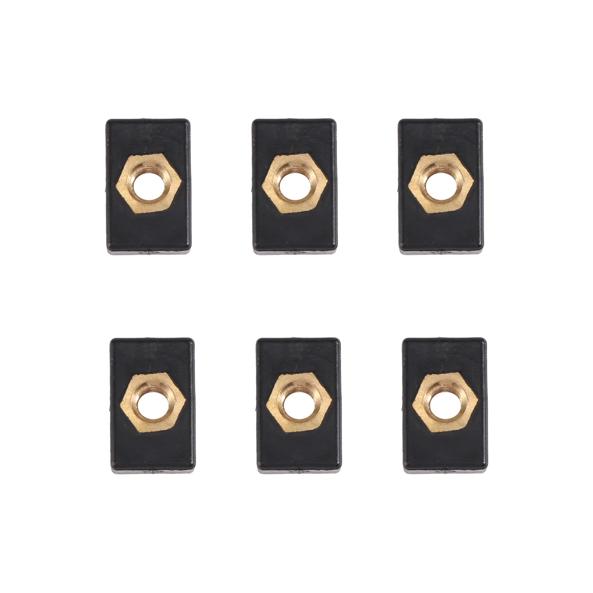 SLQZT 6Pcs M6 Copper Sliding Nut Side Mount Slide Track Rail Fishing Rod Pole Holder Mounting Base for Kayak Boat Canoe