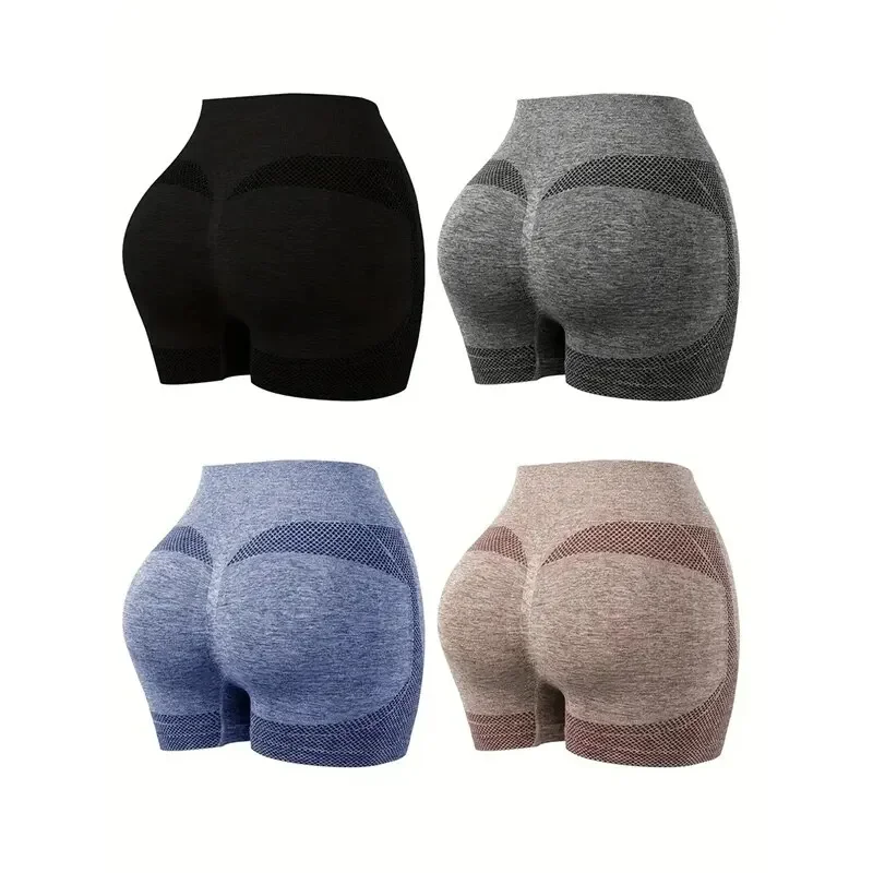 New Europe And The United States Tight Seamless Yoga Shorts Four-Piece Set For Women Running Exercise Fitness