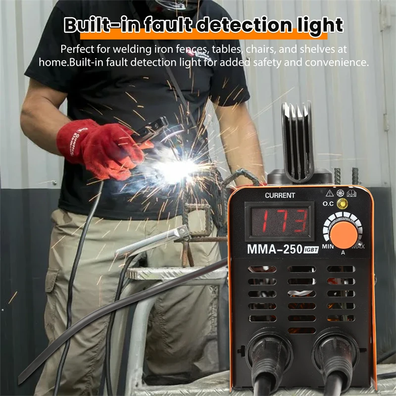 4000W MMA-250 Tragbare Schweißmaschine, Inverter-Lichtbogenschweißgerät, Strom einstellbar, kompakte Schweißmaschine, EU-Stecker – Detail 8