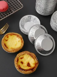 100PCs Disposable Aluminum Foil Baking Cups Egg Tart Pan Cupcake Case Tar Cake Mold
