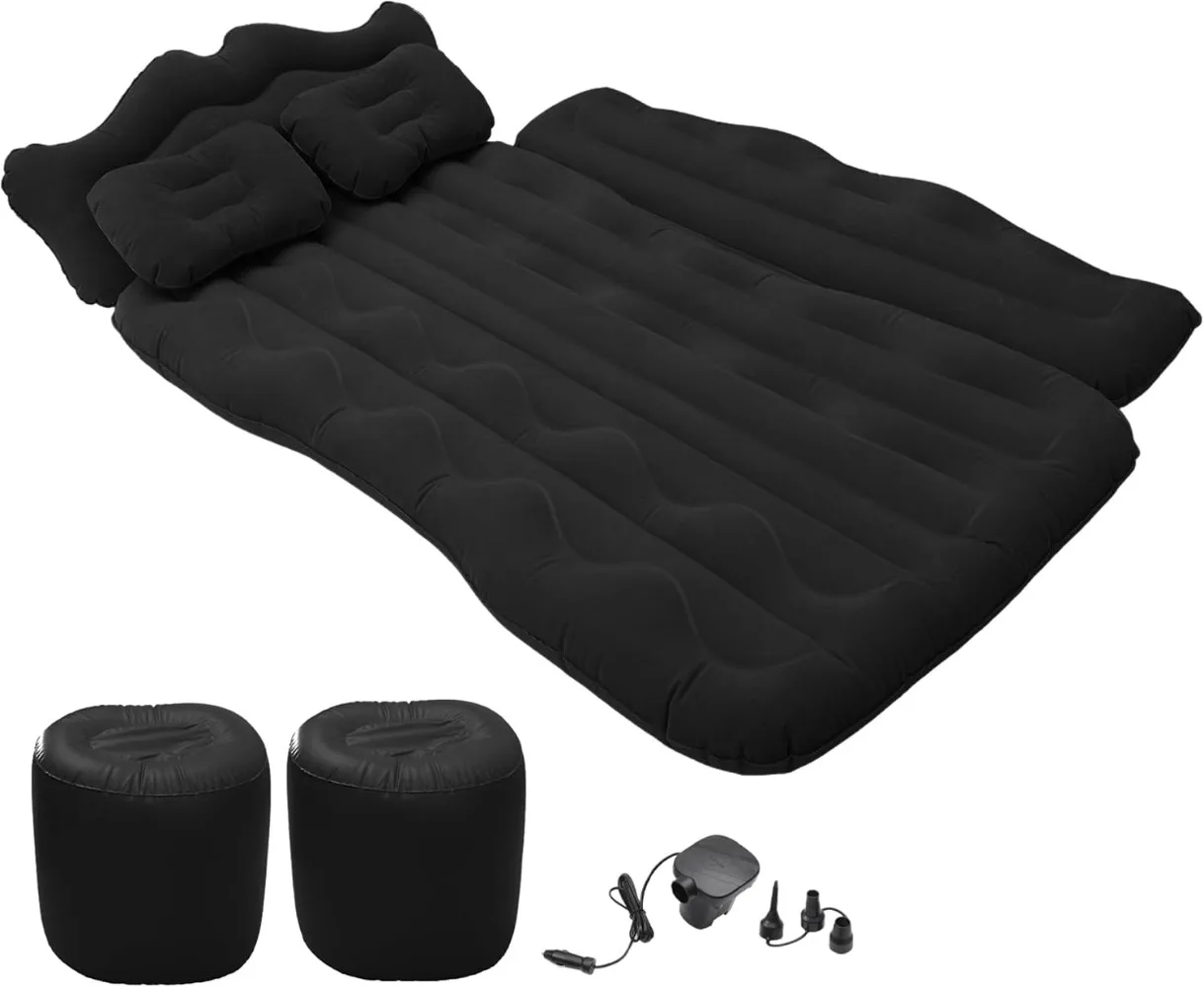 Car Air Mattress Sleeping Mat Comfortable 170x110x14cm Back Seat Bed Camping Air Mattress Bed with Pillows for Car SUV