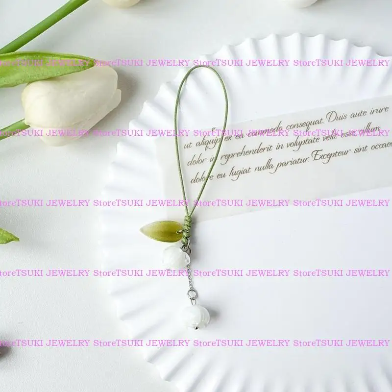 

62KE Flowers Strap Keychain Pendant Car Keyring Hanging Ornament Phone-Charms for Handbag Purses Bag Wallet-Decorations