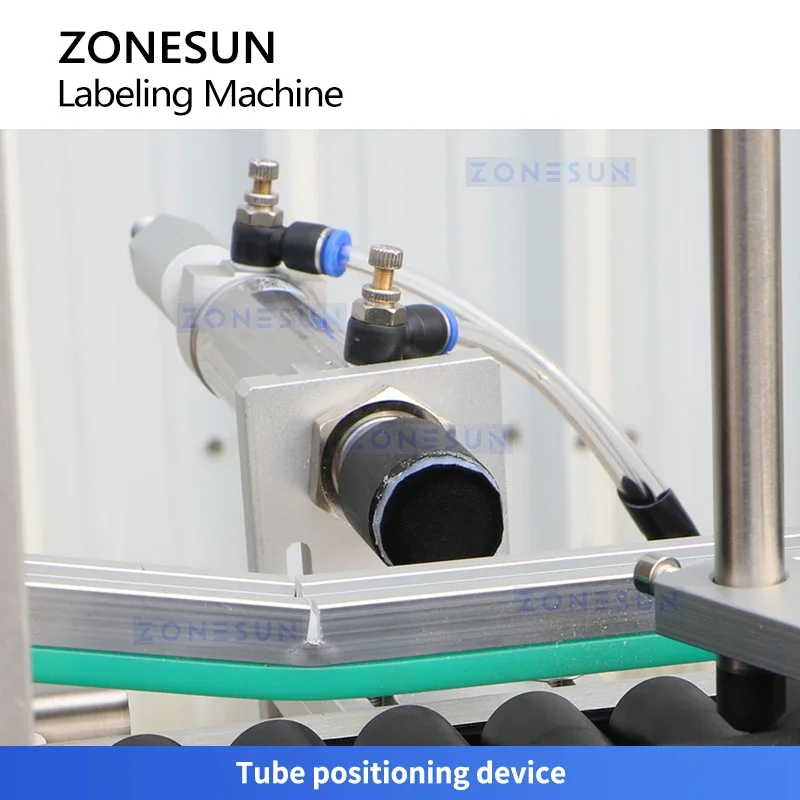 ZONESUN ZS-TB823F Automatic Tamper Evident Labeling Machine 3 Sides Tube Bottle Cap Corner Seal Sticker Label Applicator 1200bph