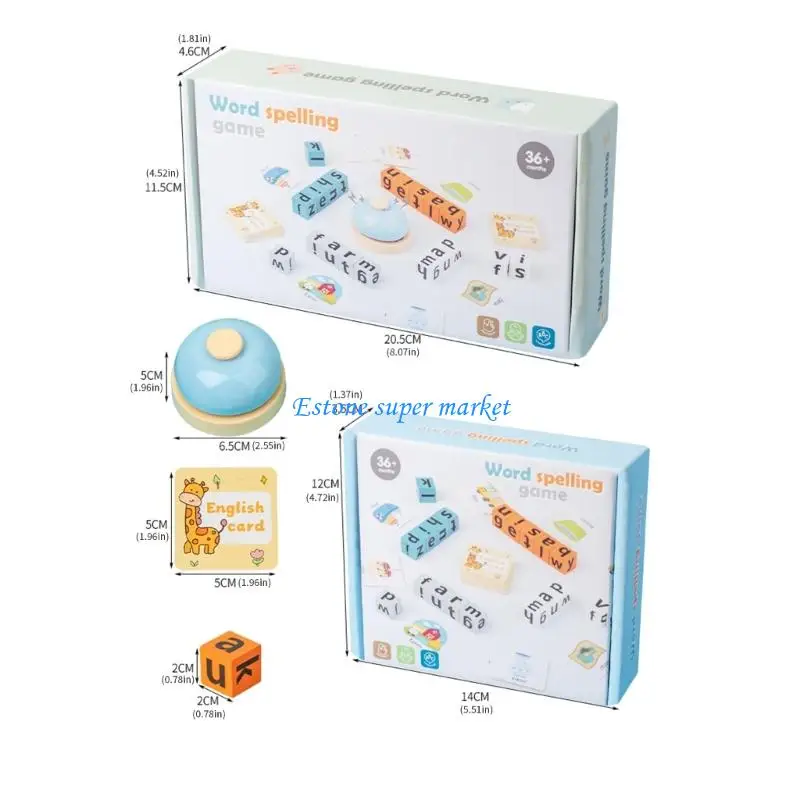 090B 어린이 작업 맞춤법 게임 블록 학습 장난감 플래시 카드와 일치하는 게임 안전한 가족 보드 게임 퍼즐 교육 장난감
