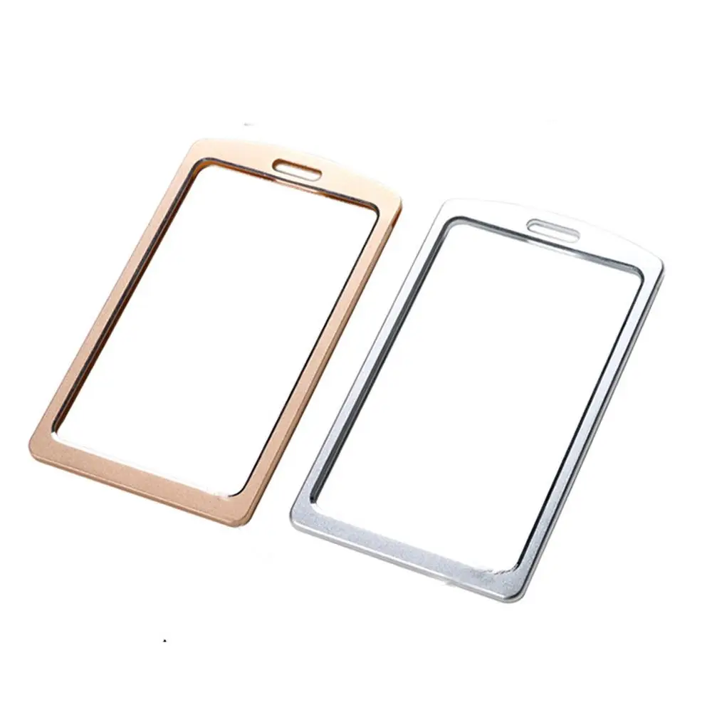 1 Pc Luminum Alloy Vertical Card Cover High Quality Name Cover Double-sided Card Protector Cover Office Supplies
