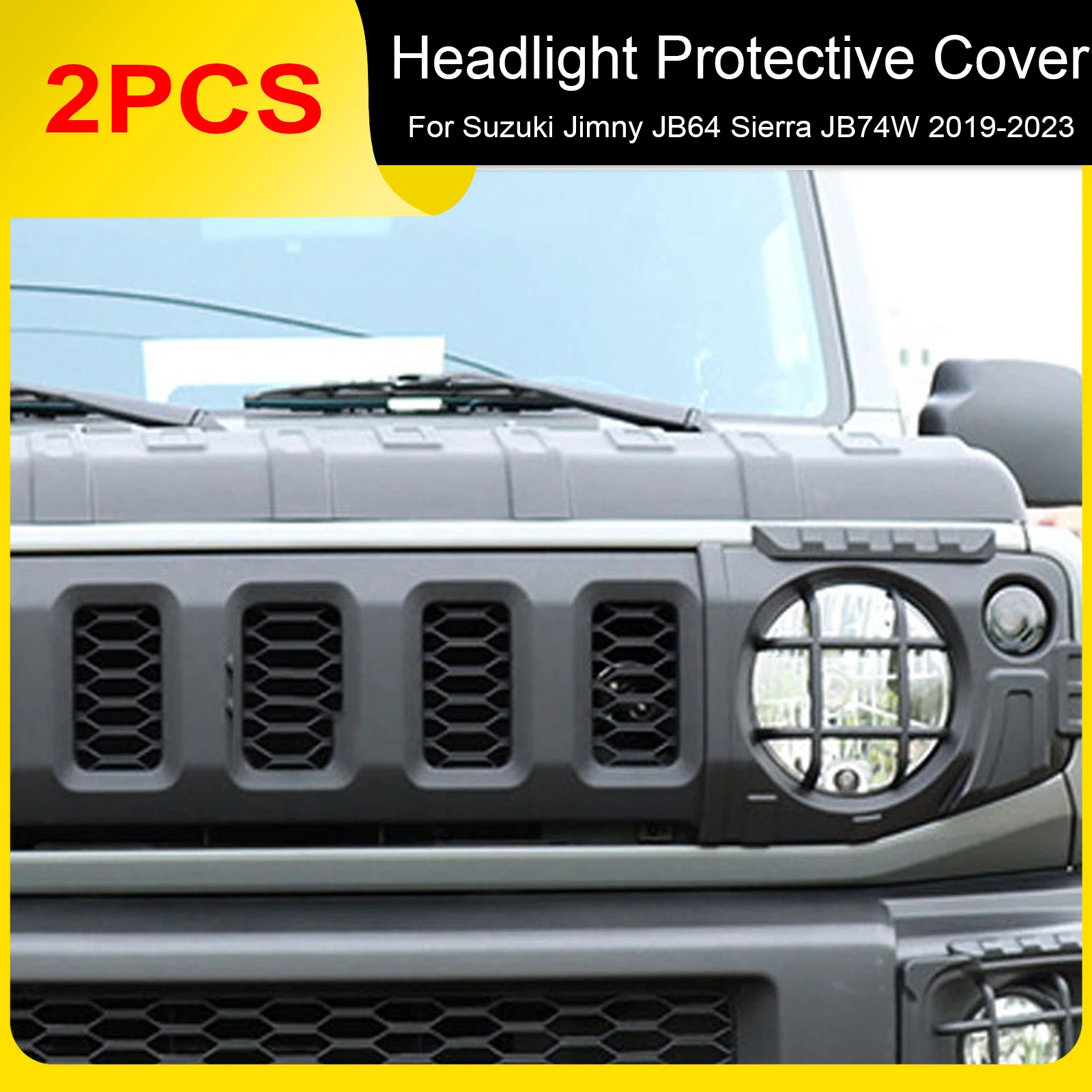 2Pcs Car Front Headlight Cover Accessories For Suzuki Jimny JB64 Sierra JB74W 2019-2023 Modified Headlight Protective Cover