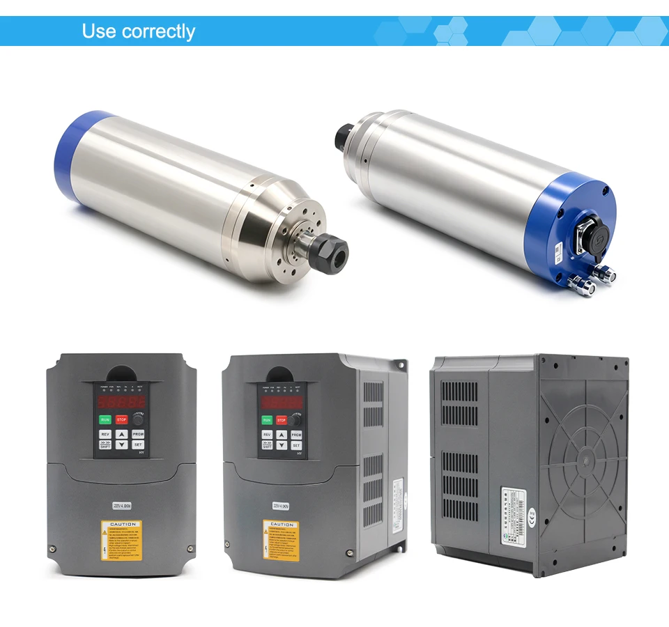 G-Penny 3,7 kW 100 mm wasserdichter, wassergekühlter CNC-Spindel-Kit im Bullet-Design für Holz- und Steinschnitzerei, Fräsen, HY-Inverter, Halterung, Pumpe – Detail 16