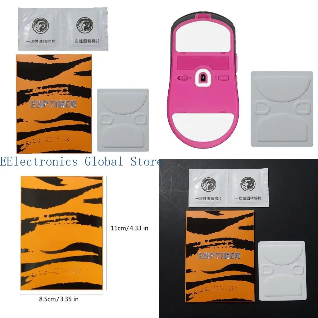 462B Esportstiger Mouse Skates Mouse Glides Feet Pad Sticker for Susanto-X Mouse Round Curveds Edges