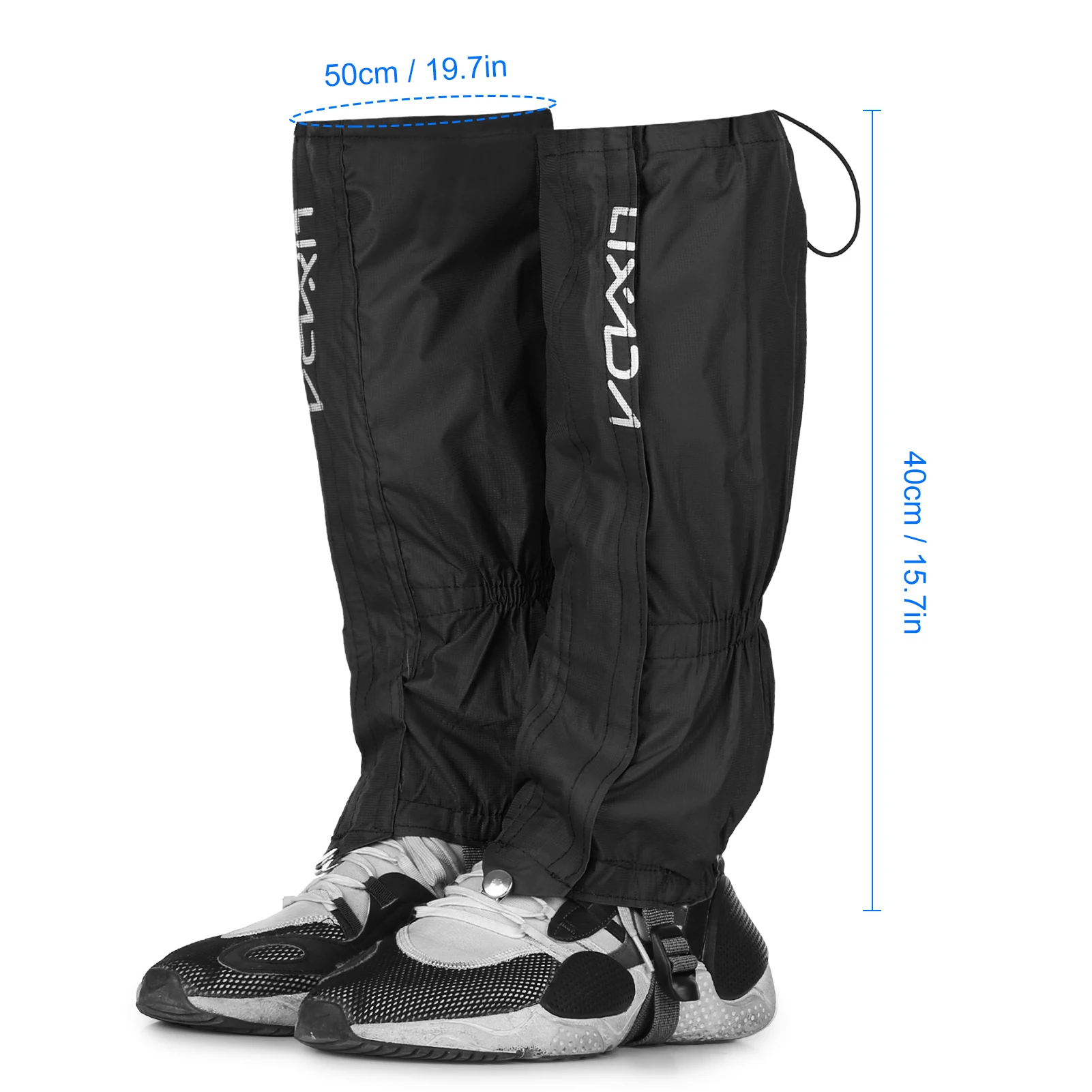 Lixada One Pair of Gaiters Outdoor Unisex Zippered Closure Wear and Water Resistant Cloth Gaiters Leggings Cover for Biking Snow